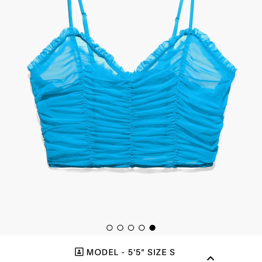 Blue Ruched Mesh Bralette - Picture 3 of 4